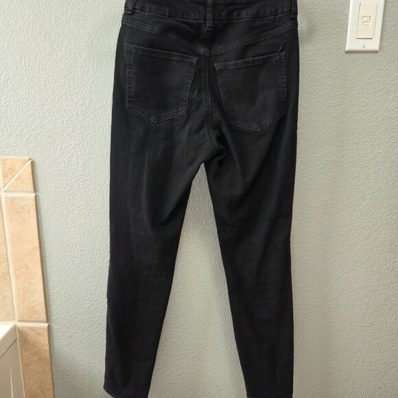 Express High Waisted Flexx Black Skinny Jeans - Size Small - Picture 2 of 6